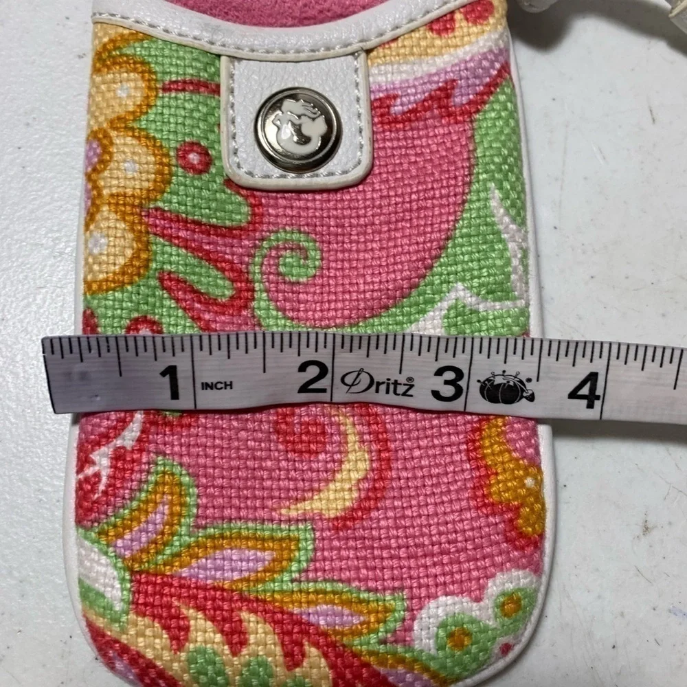 Spartina 449 womens Linen and Leather Cell Phone Case floral pink
